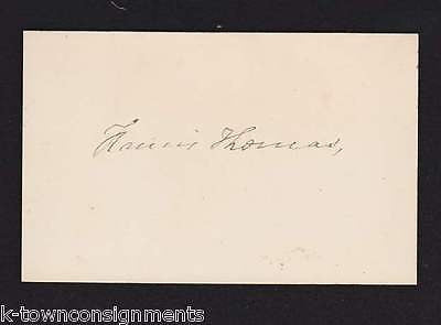 FRANCIS THOMAS 1840s SENATOR GOVERNOR OF MARYLAND ORIGINAL AUTOGRAPH SIGNED CARD - K-townConsignments
