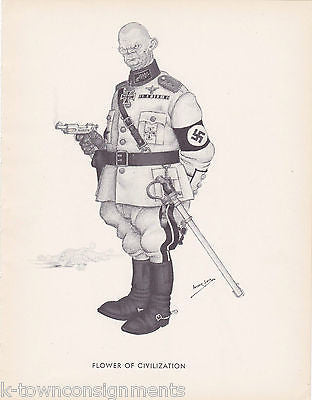 Anti-German Officers WWII Political Cartoon Propaganda Art Prints by Arthur Szyk - K-townConsignments