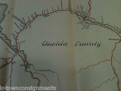 ERIE CANAL GREAT LAKES RESERVOIRS & FEEDERS LARGE 1890s ANTIQUE LITHOGRAPH MAP - K-townConsignments