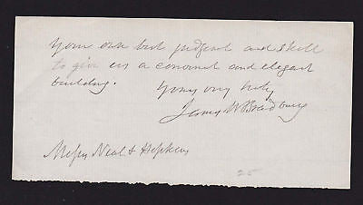 JAMES WARE BRADBURY US SENATE MAINE AUTOGRAPH SIGNATURE - K-townConsignments