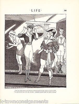 LIFE MAGAZINE CROSS DRESSING CARTOON ANTIQUE WWII APRIL 1918 - K-townConsignments