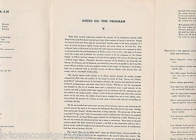 BACH SOCIETY PRESENTS PROGRAM OF MUSIC VINTAGE 1930s NJ SYMPHONY ORCHESTRA - K-townConsignments