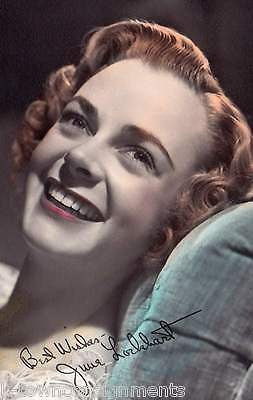 JUNE LOCKHART MOVIE ACTRESS VINTAGE FACSIMILE SIGNATURE COLORED STUDIO PHOTO - K-townConsignments