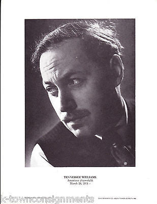 Tennessee Williams American Playwright Vintage Portrait Gallery Poster Print - K-townConsignments