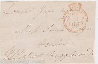WILLIAM BATH BRITISH NOBLEMAN AUTOGRAPH SIGNED FREE 1837 STAMPED ADDRESS PANEL - K-townConsignments