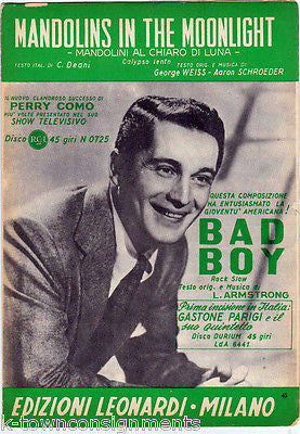 PERRY COMO MANDOLINS IN THE MOONLIGHT GRAPHIC ITALIAN MOVIE SHEET MUSIC BOOK - K-townConsignments
