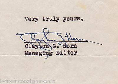 THE REVIEW EAST LIVERPOOL OHIO VINTAGE 1930s AUTOGRAPH SIGNED STATIONERY LETTER - K-townConsignments