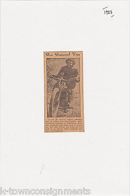 JENNIE FORRIE FEMALE MOTORCYCLE RACER CRASHES HILL CLIMB RACING EVENT NEWS CLIP - K-townConsignments
