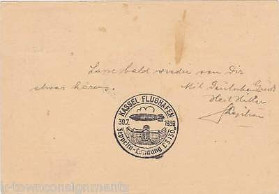 KASSEL GRAF ZEPPELIN FLIGHT LATE USE 1939 AIRSHIP FLOWN STAMP POSTKARTE POSTCAR - K-townConsignments