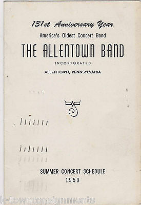 ALLENTOWN BAND PENNSYLVANIA VINTAGE 1950s PROMO AD FLYER ORCHESTRA SCHEDULE - K-townConsignments