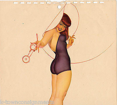 SEPTEMBER TELEPHONE CALL PETTY PIN-UP GIRL VINTAGE GRAPHIC ART POSTER PRINT 1947 - K-townConsignments