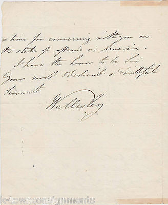 RICHARD WELLESLEY LORD OF IRELAND 1811 AUTOGRAPH SIGNED US DIPLOMATIC LETTER - K-townConsignments