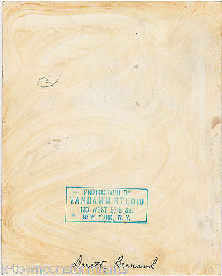 DOROTHY BERNARD EARLY FILM & MOVIE ACTRESS VINTAGE VANDAMM STUDIO PROMO PHOTO - K-townConsignments