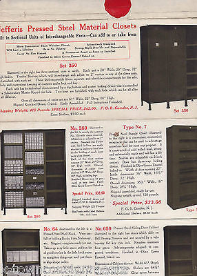 JEFFERIS PRESSED STEEL LOCKERS VINTAGE INDUSTRIAL GRAPHIC SALES AD BROCHURE - K-townConsignments