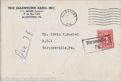 ALLENTOWN BAND PENNSYLVANIA VINTAGE 1950s PROMO AD FLYER ORCHESTRA SCHEDULE - K-townConsignments