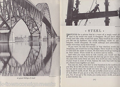 STEEL USE & HISTORY ANTIQUE ILLUSTRATED KIDS BOOK 1940 ESTHER GOULD - K-townConsignments