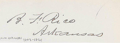 BENJAMIN RICE 3rd MINNESOTA INFANTRY CAPTAIN ARKANSAS SENATE AUTOGRAPH SIGNATURE - K-townConsignments