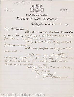 WILLIAM McCLELLAND CIVIL WAR PENNSYLVANIA CONGRESS AUTOGRAPH SIGNED LETTER 1877 - K-townConsignments