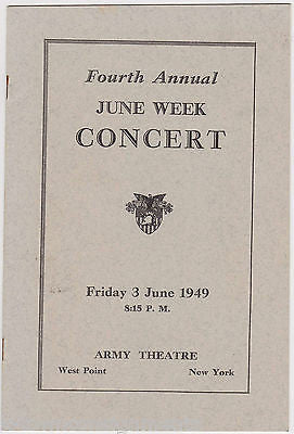 WEST POINT GLEE CLUB VINTAGE ARMY THEATRE CONCERT PROGRAM WITH SONG LYRICS - K-townConsignments