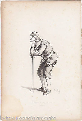 BISCEGLIESE 1680 EARLY THEATRE ACTOR ANTQIUE MAURICE SAND ENGRAVING PRINT PARIS - K-townConsignments
