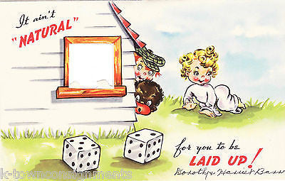 Get Well Soon Roll Out Yo Bones Gambling Vintage Pharmaceutical Get Well Card - K-townConsignments