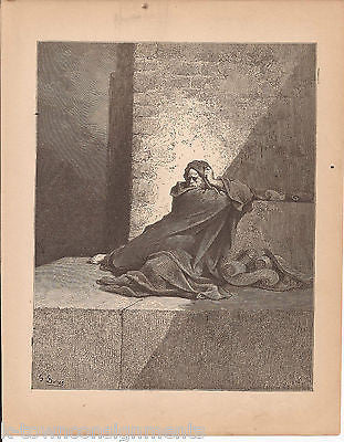 Baruch Hiding From Jehoiakim 1870 Antique Bible Engraving Print Jeremiah XXXVI - K-townConsignments