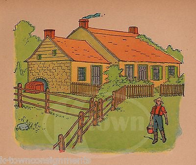 OLD COUNTRY HOME VIBRANT ANTIQUE CHILDREN'S DECOR GRAPHIC ART POSTER PRINT - K-townConsignments
