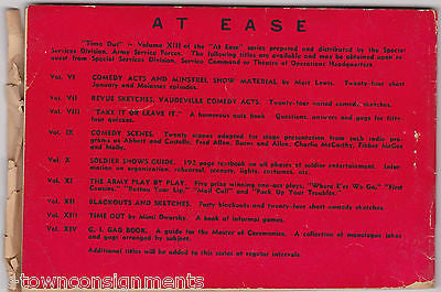 AT EASE VOL XIII 'TIME OUT' VINTAGE WWII USO SOLDIER SHOWS SONG BOOK BY DWORSKY - K-townConsignments