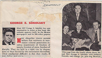 GEORGE SOKOLSKY NEWS & RADIO BROADCASTER 1950s AUTOGRAPH SIGNED MAIL COVER - K-townConsignments
