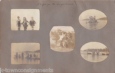 BOYS & GIRLS SWIMMING WITHOUT SUITS ANTIQUE SNAPSHOT PHOTOS 1914 - K-townConsignments