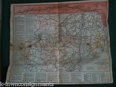 HOWE CAVERNS MAP NEW YORK VINTAGE GRAPHIC TRAVEL AD BROCHURE - K-townConsignments