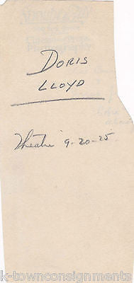 DORIS LLOYD STAGE & MOVIE ACTRESS VINTAGE 1920s PASTE-UP NEWS PRESS PHOTO - K-townConsignments