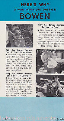 OLD FAITHFUL BOWEN GAS & ELECTRIC WATER HEATER VINTAGE GRAPHIC SALES AD FLYER - K-townConsignments