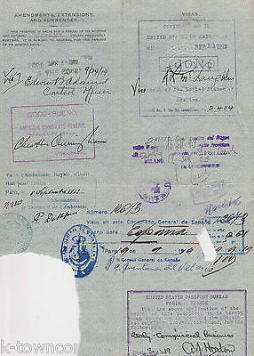 SAN FRANCISCO EARTHQUAKE SURVIVOR VINTAGE UNITED STATES PASSPORT - MEXICO EUROPE - K-townConsignments