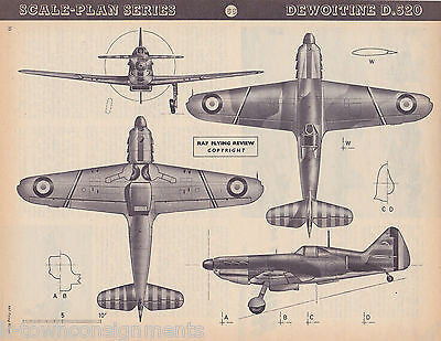 DEWOITINE D520 VINTAGE SCALE PLAN SERIES GRAPHIC ART AVIATION PRINT - K-townConsignments