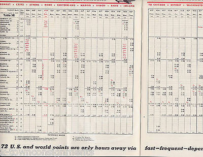 TRANS WORLD AIRLINE VINTAGE TWA SPAIN FLIGHT GRAPHIC SCHEDULE TIMETABLE BROCHURE - K-townConsignments