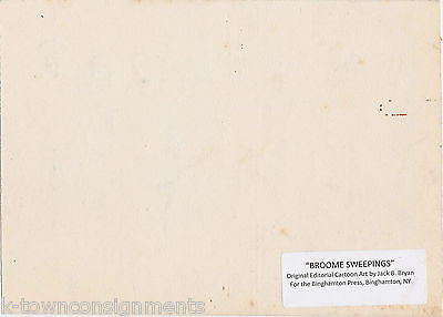 BINGHAMPTON PRESS NEW YORK ORIGINAL POLICE FAMILY COURT NEWSPAPER CARTOON SKETCH - K-townConsignments