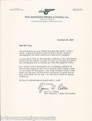 PAN-AMERICAN GRACE AIRLINES PANAGRA VINTAGE 1957 JUPITER REX GRAPHIC CERTIFICATE - K-townConsignments