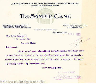 SIMPLE CASE ANTIQUE SALESMAN MAGAZINE GRAPHIC STATIONERY 1916 OHIO - K-townConsignments