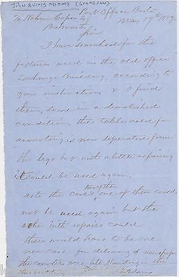 JOHN QUINCY ADAMS CIVIL WAR COLONEL POLITICIAN ANTIQUE AUTOGRAPH SIGNED LETTER - K-townConsignments