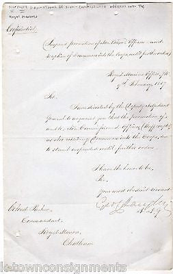 COLONEL PARKER BRITISH ROYAL MARINES CONFIDENTIAL MILITARY DOCUMENT SIGNED 1857 - K-townConsignments