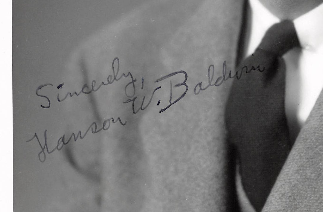 Hanson Baldwin NY Times Pulitzer Winning War Editor Vintage Autograph Signed Photo