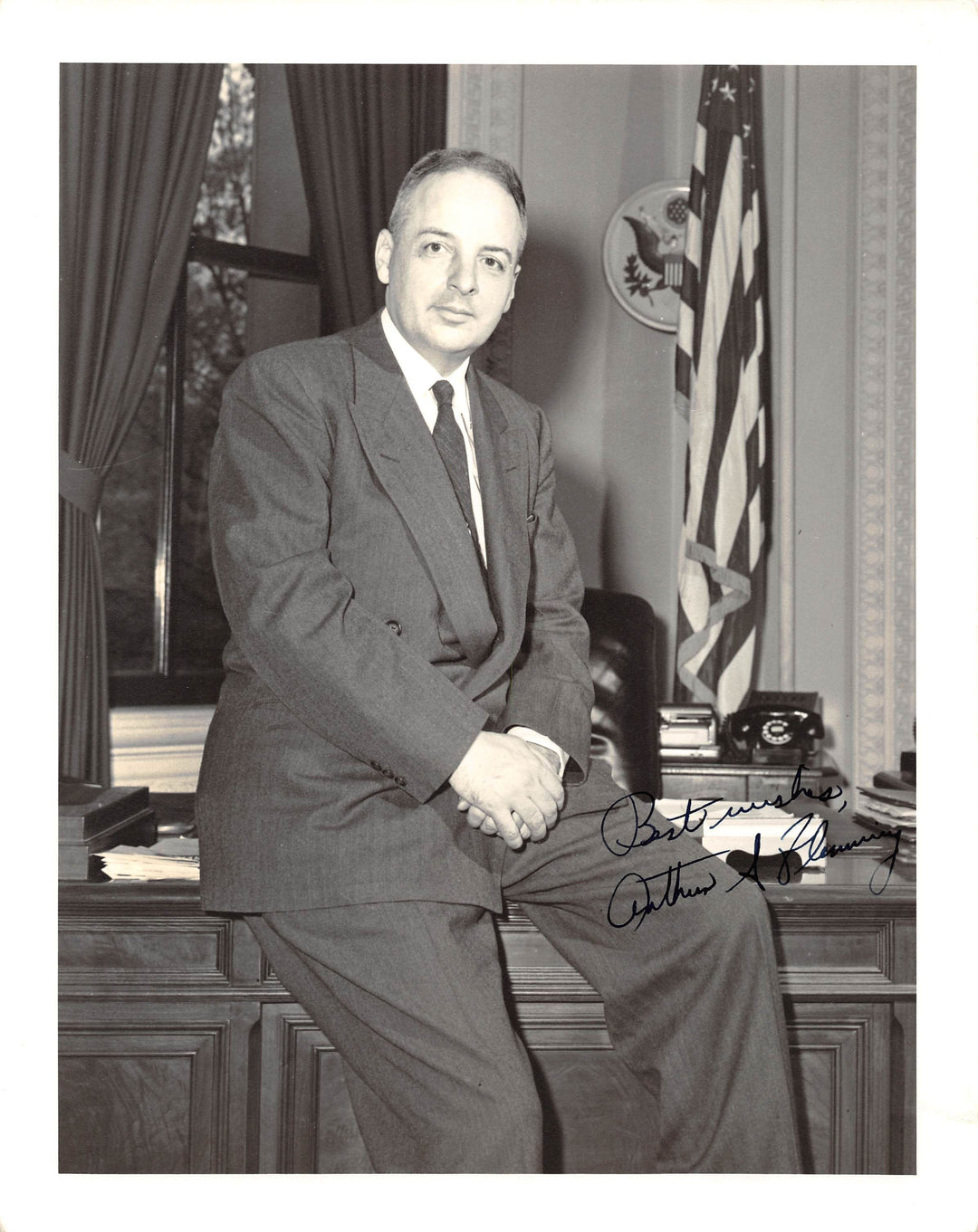 Arthur Flemming Eisenhower Secretary of Health Vintage Autograph Signed Photo