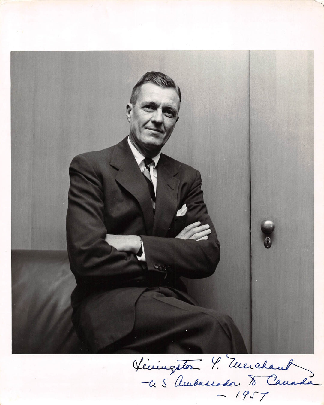 Livingston Merchant US Ambassador to Canada Vintage Autograph Signed Photo