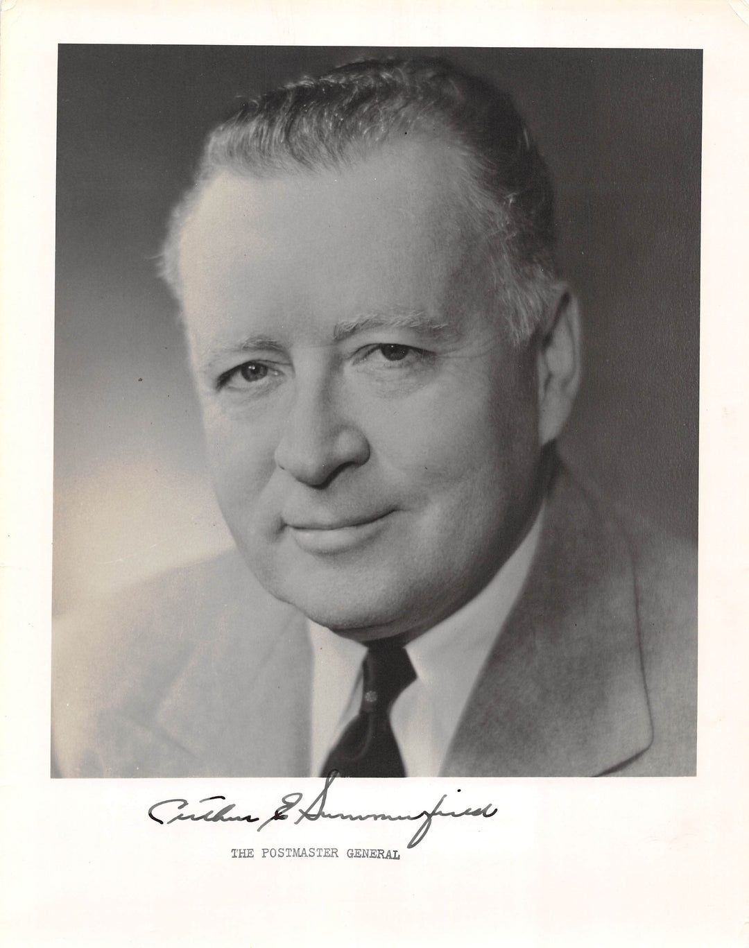 Arthur Summerfield Eisenhower Postmaster General Vintage Autograph Signed Photo