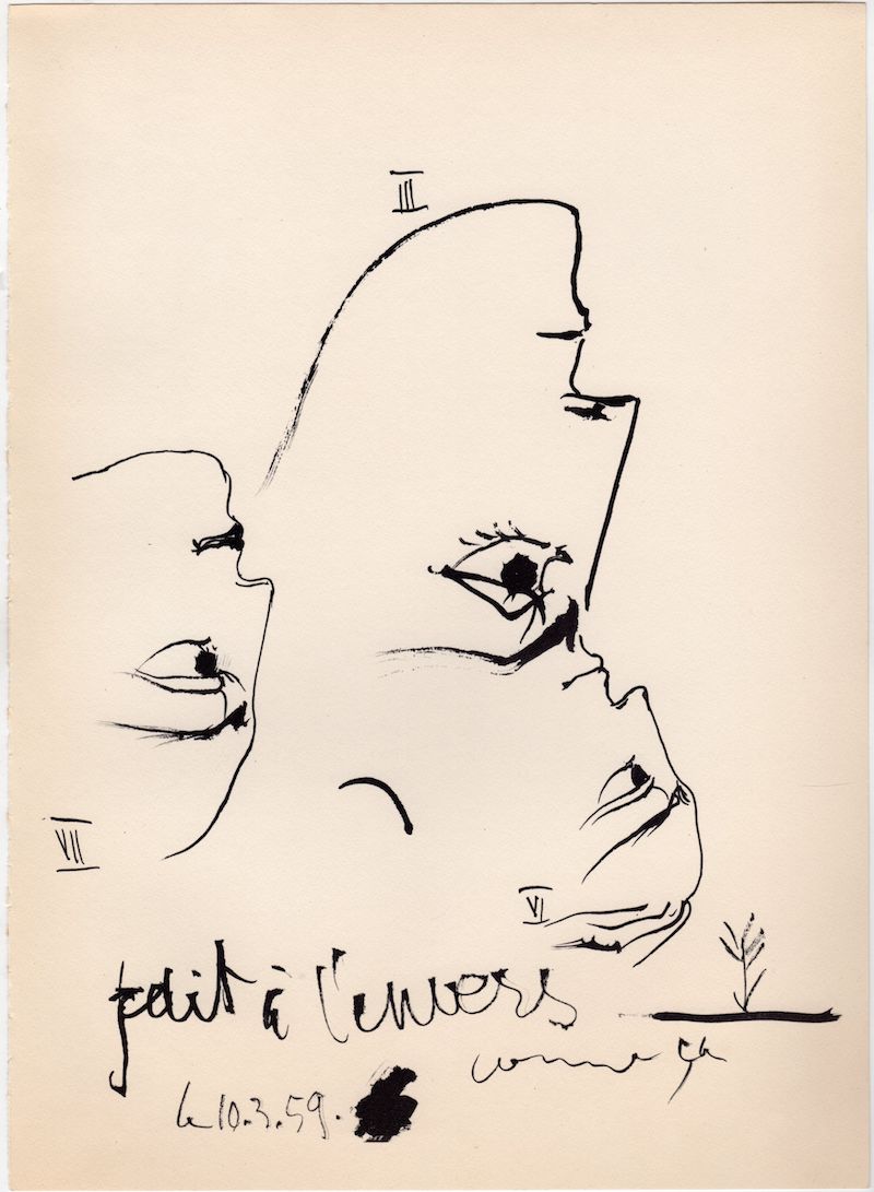 Les Dejeuners Upside down Faces Large Vintage Picasso Art Print 1961
