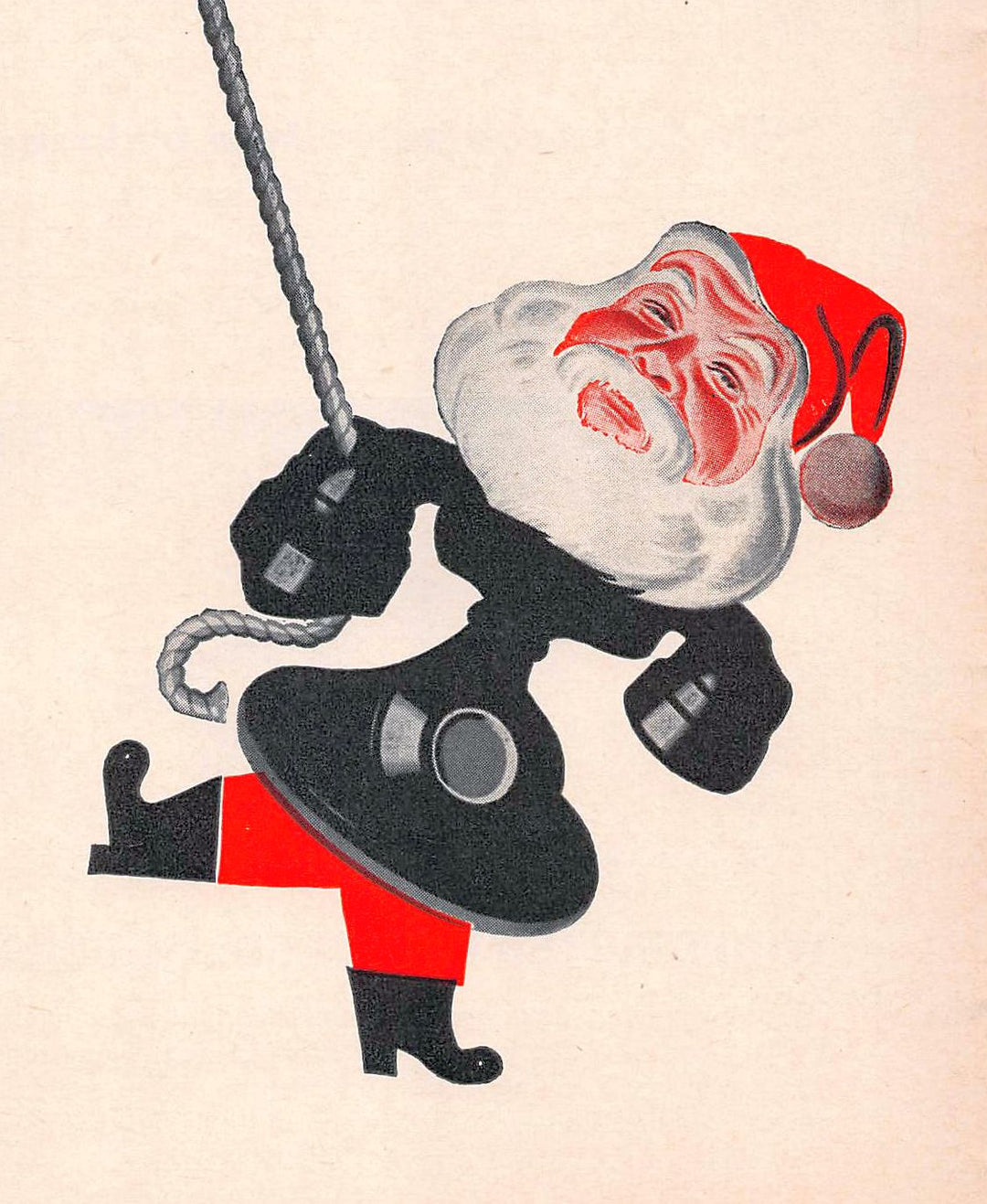 Bell Telephone System Vintage Santa Claus Graphic Christmas Advertising Print 1941