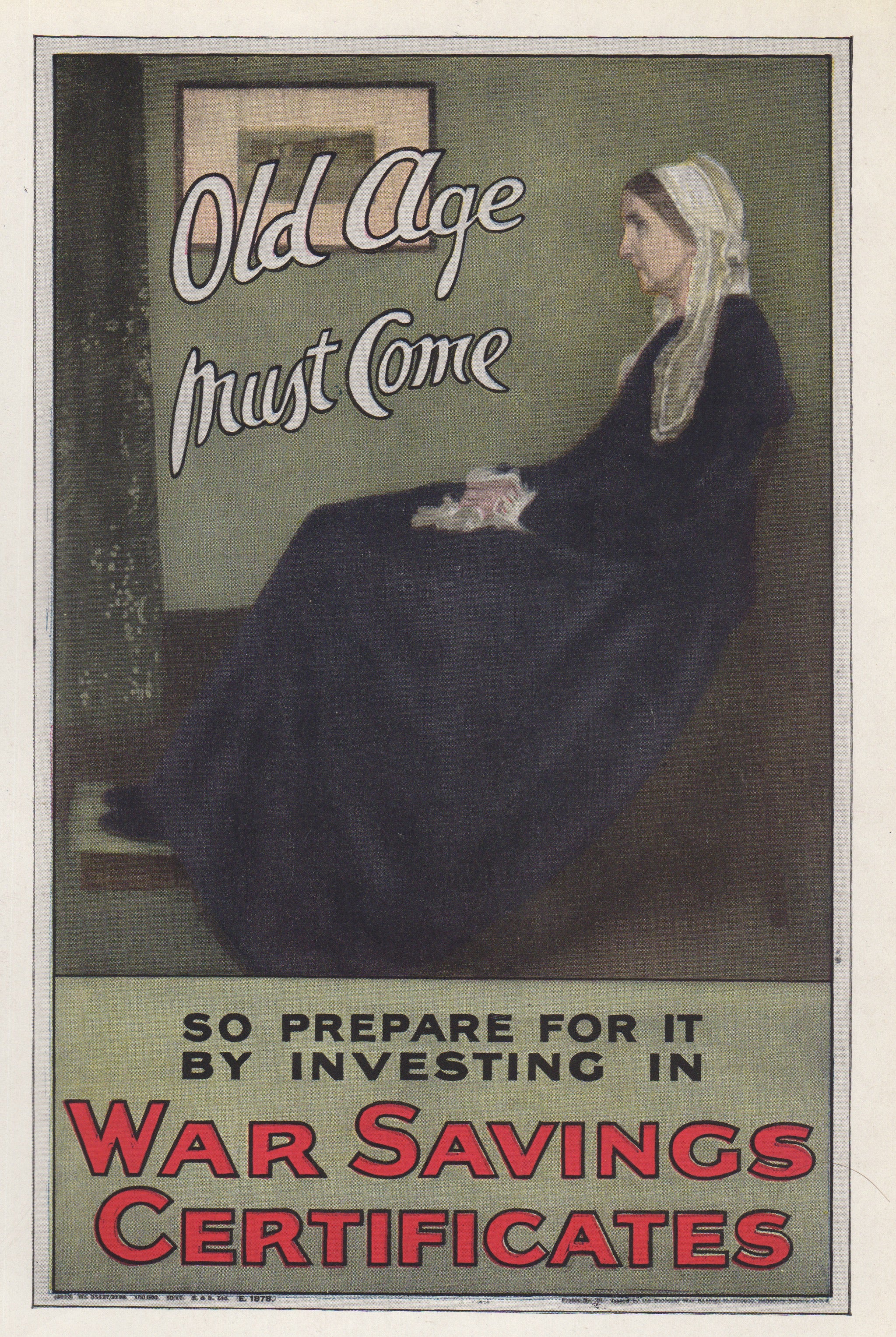 Whistler's Mother War Savings Vintage WWI Old Age Propaganda Poster Print