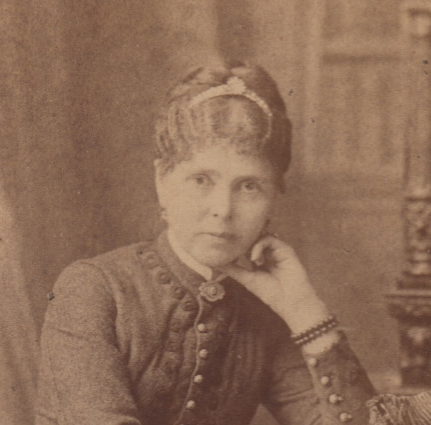 St John Canada Stately Woman with Tiara Jewels ID'd Antique Cabinet Photo