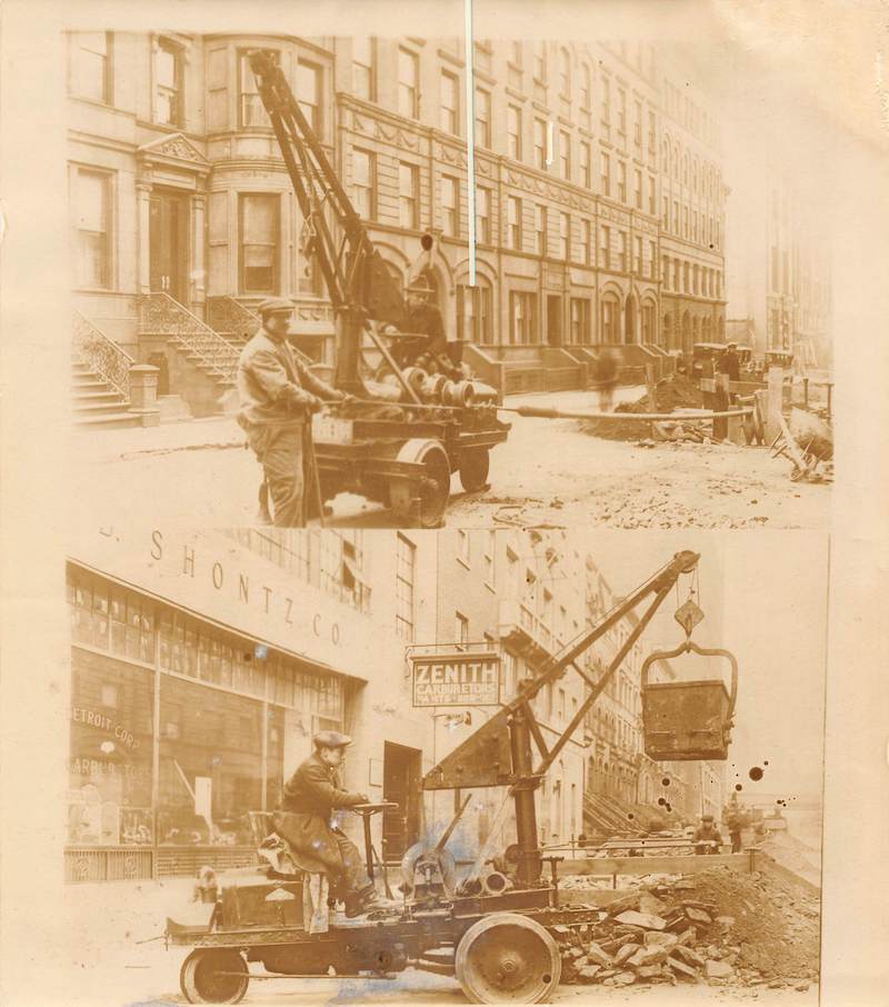 Early Excavator Construction Machinery Detroit Michigan Antique Occupational Photo